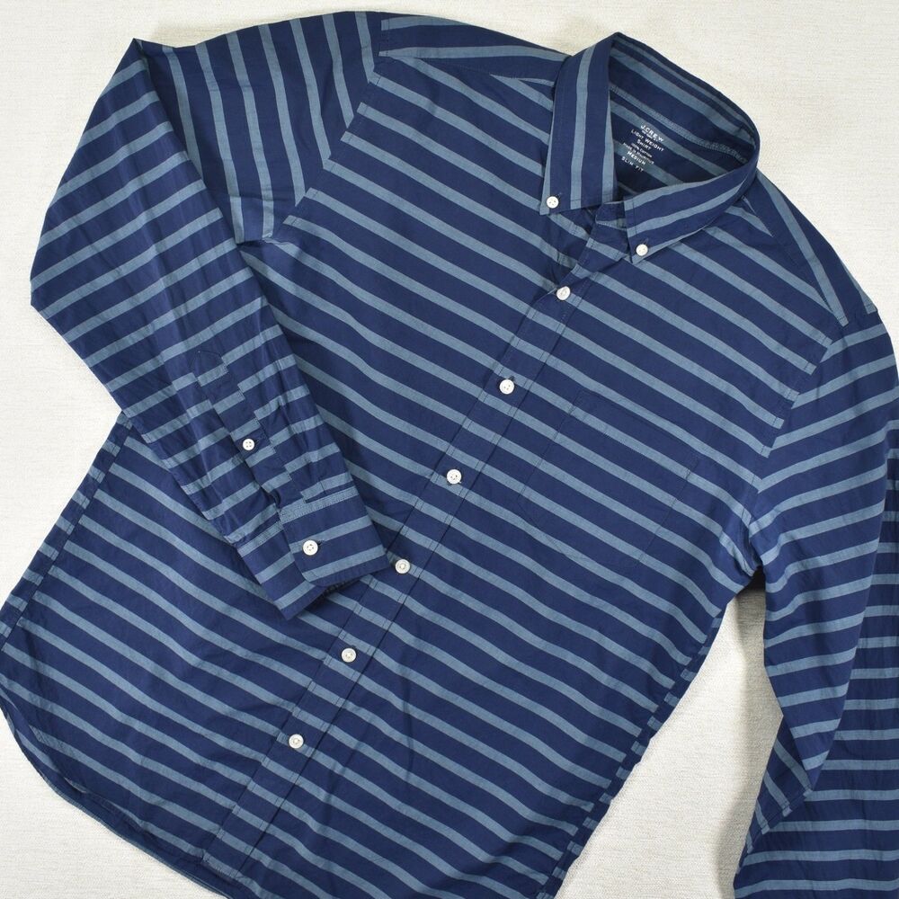 J Crew Striped Button Up Shirt Mens M